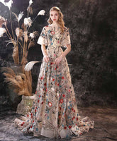 Vintage Botanical Lace Formal Prom Evening Dress EN3902